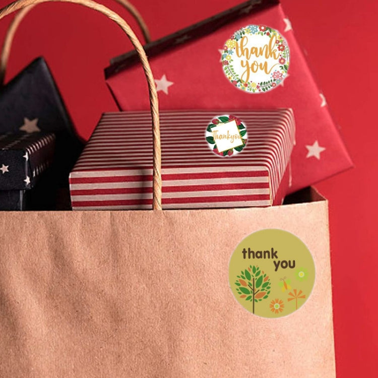 Thank You Flower Sticker Handicraft Decoration Envelope Sealing Sticker, A-206, A-207, A-208, A-209