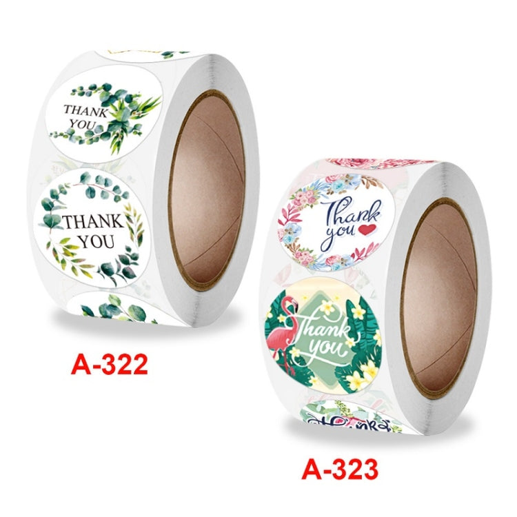 Thank You Floral Seal Sticker Envelope Sticker, A-322, A-323