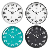 MOVEBEST 12 Inch Living Room Wall Clock Simple Home Plastic Watch, Style:, G2001 Green Surface White Frame, G2001 Black Surface Black Frame, G2001 White Surface White Frame, G2001 White Surface Black Frame