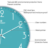 MOVEBEST 12 Inch Living Room Wall Clock Simple Home Plastic Watch, Style:, G2001 Green Surface White Frame, G2001 Black Surface Black Frame, G2001 White Surface White Frame, G2001 White Surface Black Frame