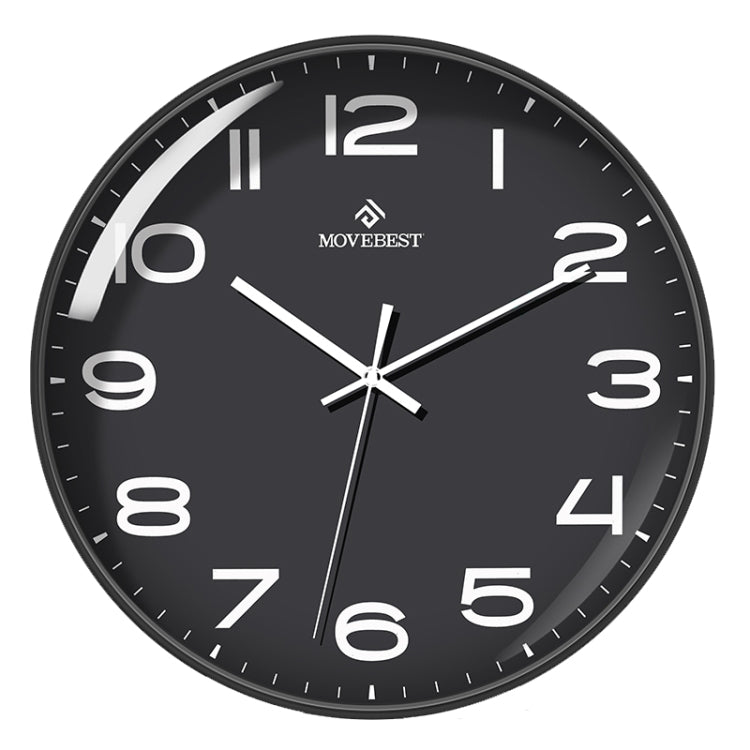 MOVEBEST 12 Inch Living Room Wall Clock Simple Home Plastic Watch, Style:, G2001 Green Surface White Frame, G2001 Black Surface Black Frame, G2001 White Surface White Frame, G2001 White Surface Black Frame