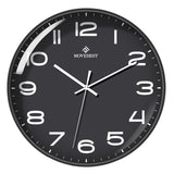 MOVEBEST 12 Inch Living Room Wall Clock Simple Home Plastic Watch, Style:, G2001 Green Surface White Frame, G2001 Black Surface Black Frame, G2001 White Surface White Frame, G2001 White Surface Black Frame