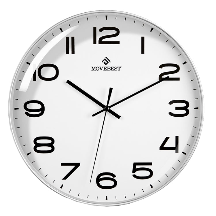 MOVEBEST 12 Inch Living Room Wall Clock Simple Home Plastic Watch, Style:, G2001 Green Surface White Frame, G2001 Black Surface Black Frame, G2001 White Surface White Frame, G2001 White Surface Black Frame