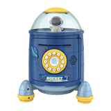 Fingerprint Password Rocket Piggy Bank Toy, White, Blue, Red