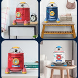 Fingerprint Password Rocket Piggy Bank Toy, White, Blue, Red