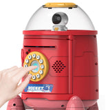 Fingerprint Password Rocket Piggy Bank Toy, White, Blue, Red