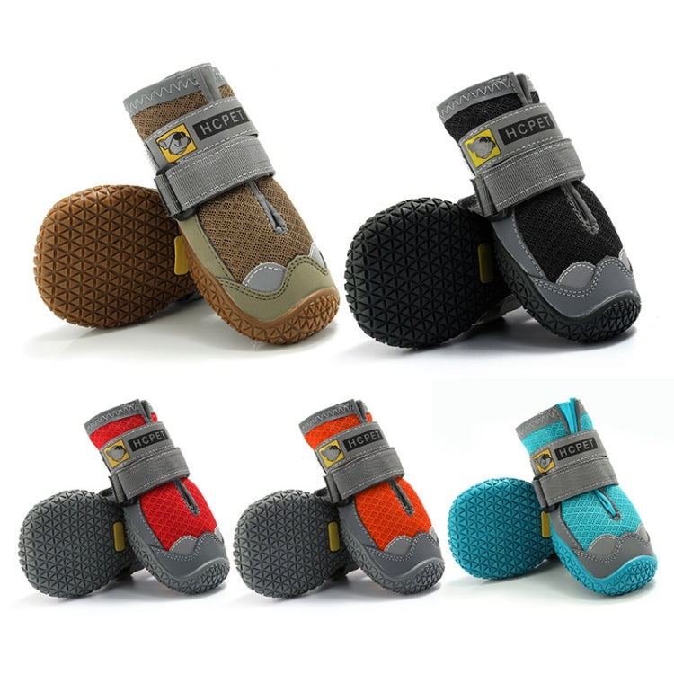 4 PCS / Set HCPET Dog Shoes Breathable Net Dog Shoes, No.1 4cm, No.2 4.5cm, No.3 5cm, No.4 5.5cm, No.5 6cm, No.6 6.5cm, No.7 7cm, No.8 7.5cm