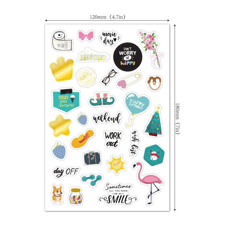 Business Theme Hot Stamping Plan Sticker Note Post, 4 Sets