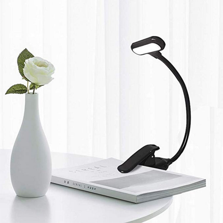 8021 Mini Book Clip Light LED Music Score Eye Protection Reading Lamp, Black, White