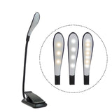 8027D-2 7 Beads LED Eye Protection Reading Folding Book Clip Light, White, Black