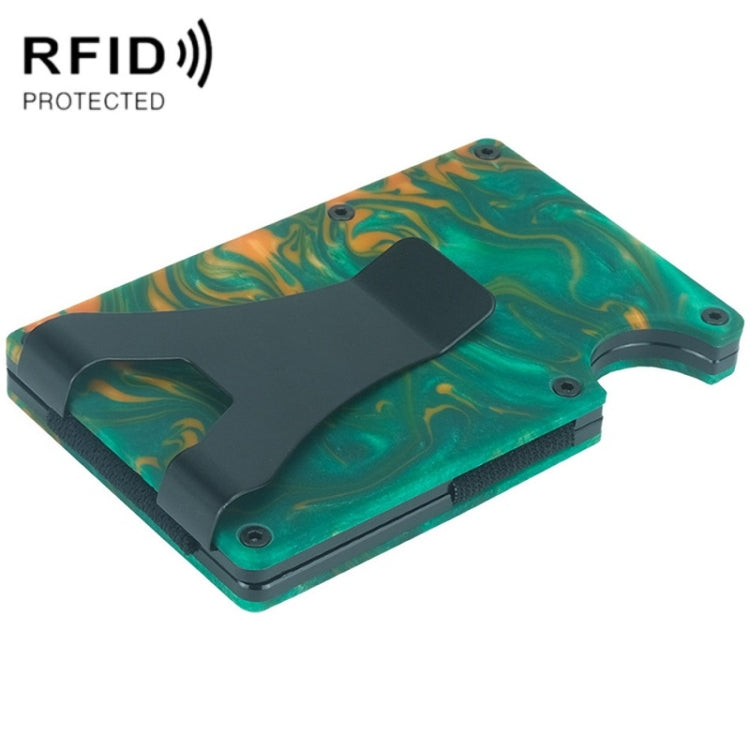 RFID Anti-Degaussing Resin Ultra-Thin Card Holder, Green, Blue, Black