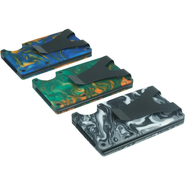 RFID Anti-Degaussing Resin Ultra-Thin Card Holder, Green, Blue, Black