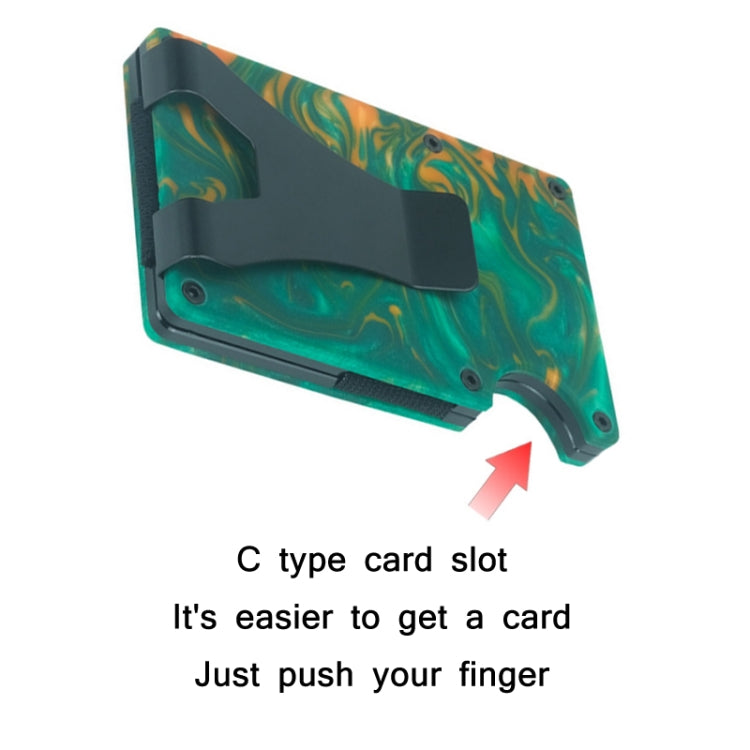 RFID Anti-Degaussing Resin Ultra-Thin Card Holder, Green, Blue, Black