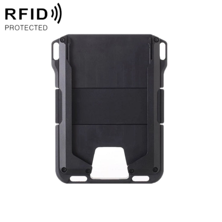 RFID Metal Anti-Theft Credit Card Holder, Black Aluminum Terms, Silver Aluminum Terms, Black Metal + Black Skin, Silver Metal + Black Skin