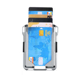 RFID Metal Anti-Theft Credit Card Holder, Black Aluminum Terms, Silver Aluminum Terms, Black Metal + Black Skin, Silver Metal + Black Skin