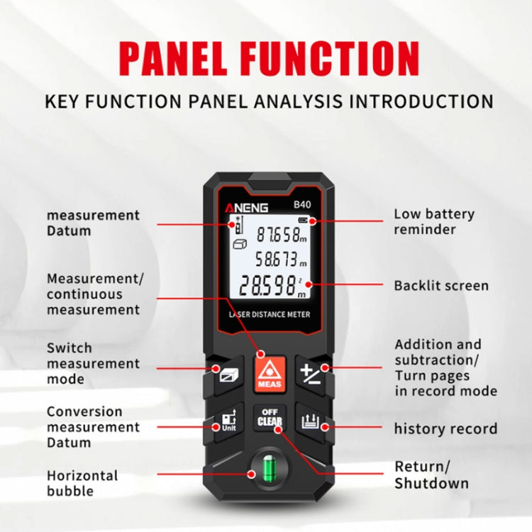 ANENG Handheld Infrared Rangefinder, 40m Precision Version, 60m Precision Version, 80m Precision Version, 100m Precision Version - Zen Craft