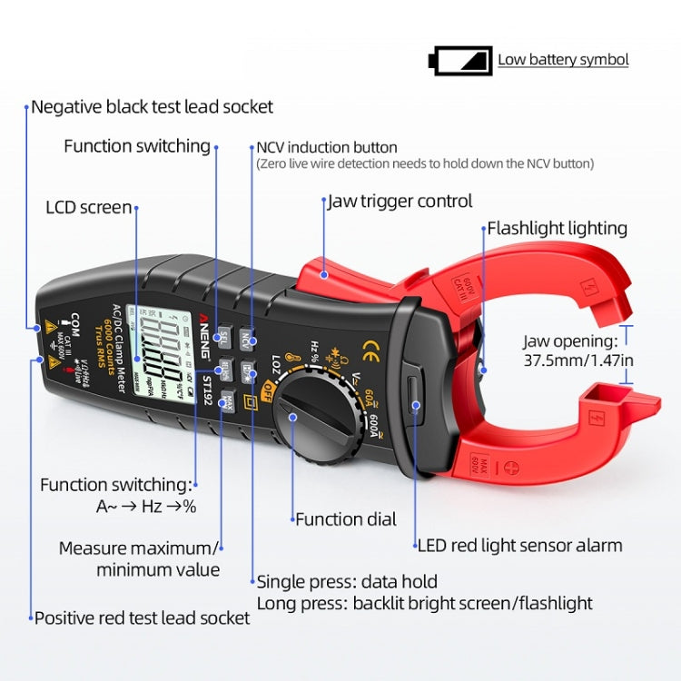 ANENG ST191 Multifunctional AC Clamp Digital Meter - Zen Craft