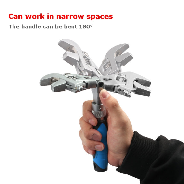 10 Inch Multifunctional Folding Shaking Head Ratchet Wrench Bathroom Wrench, 10 Inch Folding Wrench