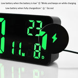 6625D LED Digital Alarm Clock Luminous Desktop Timer Temperature Display Alarm Clock, Black Shell Green Light, Black Shell White Light