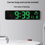 6625D LED Digital Alarm Clock Luminous Desktop Timer Temperature Display Alarm Clock, Black Shell Green Light, Black Shell White Light