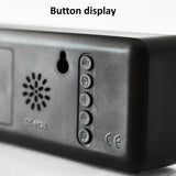 6625D LED Digital Alarm Clock Luminous Desktop Timer Temperature Display Alarm Clock, Black Shell Green Light, Black Shell White Light