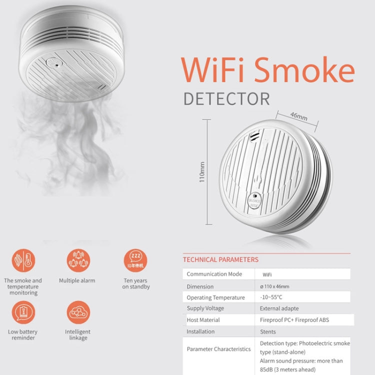 TY-SMK-07 Smart Home WiFi Smoke Detector