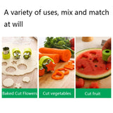 0-98 12 in 1 Kitchen Stainless Steel Flower Cutter, Green, Purple