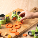 0-98 12 in 1 Kitchen Stainless Steel Flower Cutter, Green, Purple