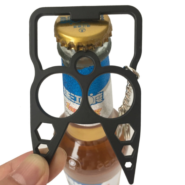 2 PCS 6 In 1 Multifunctional Keychain Zinc Alloy Bottle Opener, Black, Silver, Gold, Bright Green, Grass Green, Pink