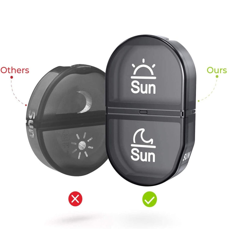 14 Compartment Medicine Box Plastic Double Row Leather Bag Pill Box