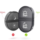 14 Compartment Medicine Box Plastic Double Row Leather Bag Pill Box