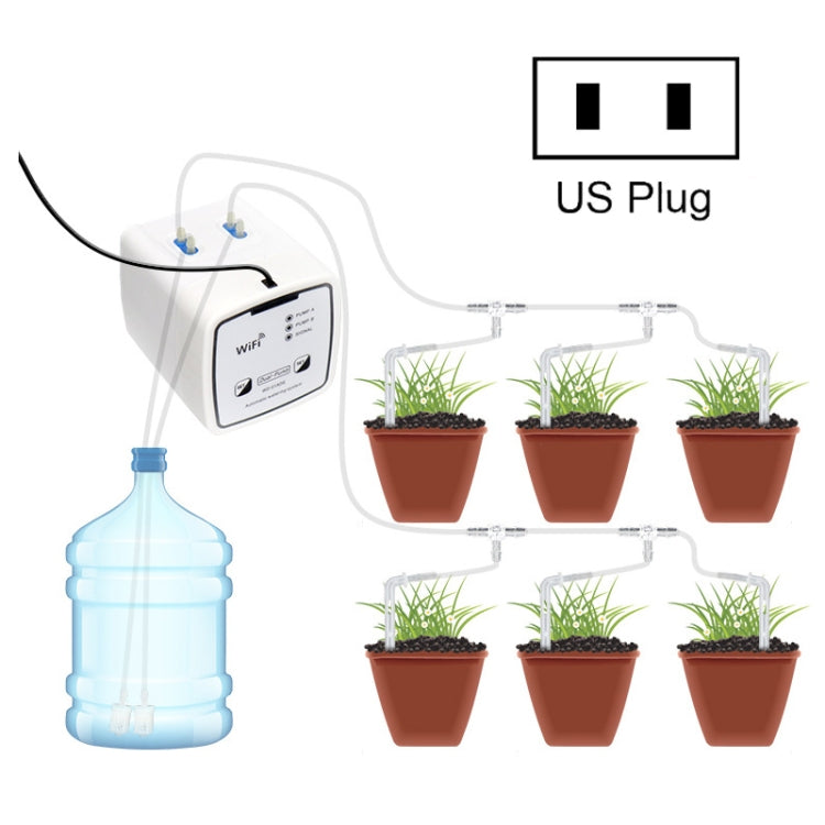 WD-01ADE WIFI Gardening Drip Irrigation Controller, Double Pump 15 Pots, Double Pump 20 Pots Double Pump 15 Pots US Plug
