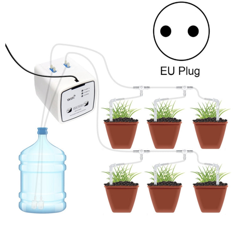 WD-01ADE WIFI Gardening Drip Irrigation Controller, Double Pump 15 Pots, Double Pump 20 Pots Double Pump 20 Pots EU Plug