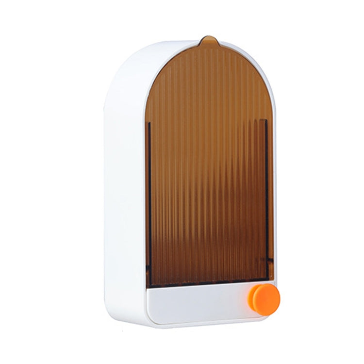 Home Bathroom Wall Mounted Drain Soap Dish With Lid, White Gray, White Orange, Pink White, Green Gray