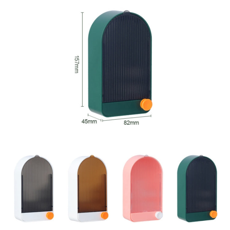 Home Bathroom Wall Mounted Drain Soap Dish With Lid, White Gray, White Orange, Pink White, Green Gray