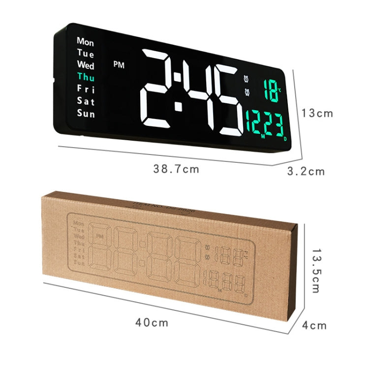 6626 Living Room Wall-Mounted Large Screen Display LED Digital Clock, 16 Inch Orange Temperature, 16 Inch Green Temperature, 16 Inch White Temperature
