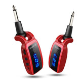 U12DX 6.35mm Jack Wireless Guitar Transmitter Receiver Rechargeable Adapter, U12DX Red, U12DX Black U12DX Red Red