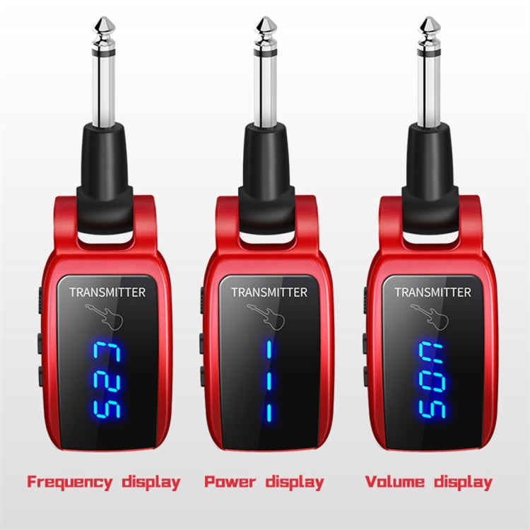 U12DX 6.35mm Jack Wireless Guitar Transmitter Receiver Rechargeable Adapter, U12DX Red, U12DX Black