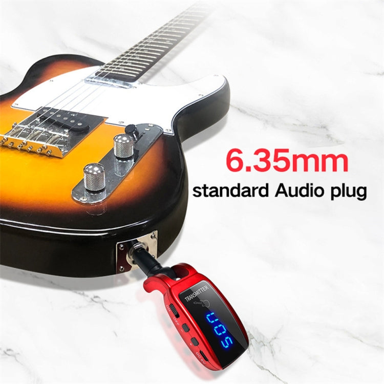 U12DX 6.35mm Jack Wireless Guitar Transmitter Receiver Rechargeable Adapter, U12DX Red, U12DX Black