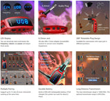 U12DX 6.35mm Jack Wireless Guitar Transmitter Receiver Rechargeable Adapter, U12DX Red, U12DX Black