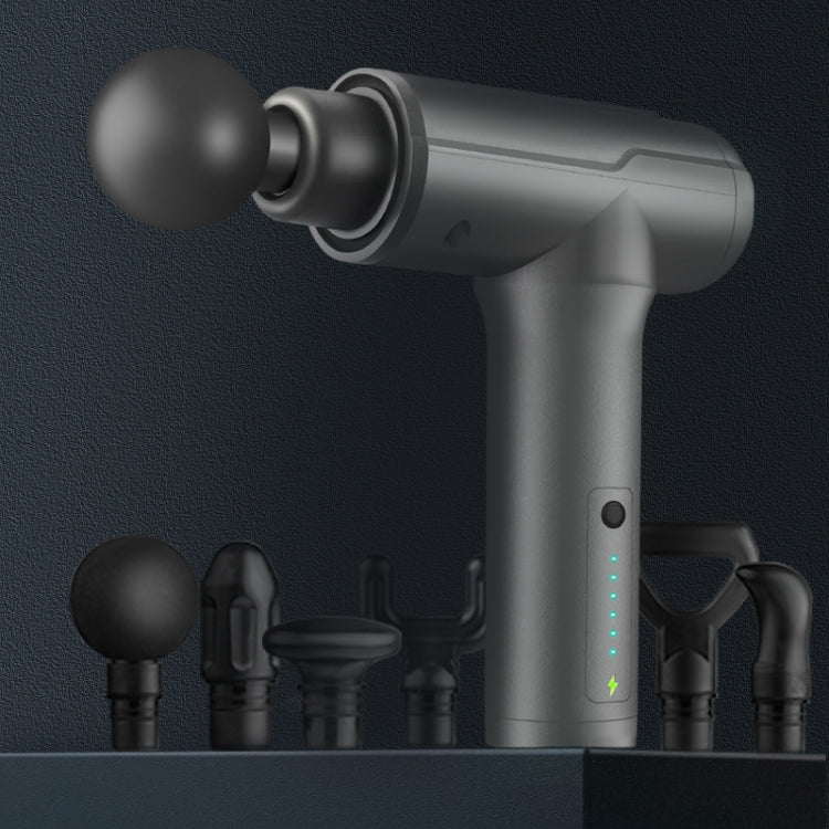 BG-128 6-speed Mini Convenient Massage Gun With 6 Massage Heads,CN Plug, Red, Green, Gray, Back