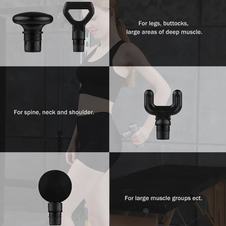 BG-128 6-speed Mini Convenient Massage Gun With 6 Massage Heads,CN Plug, Red, Green, Gray, Back