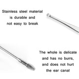 QILIZUO 3 Sets Stainless Steel Double-Ended Screw Ear Scoop