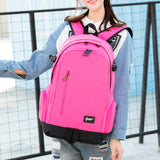 1107 Student Bag Leisure Backpack Rose Red