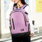 1107 Student Bag Leisure Backpack Snowflake Purple