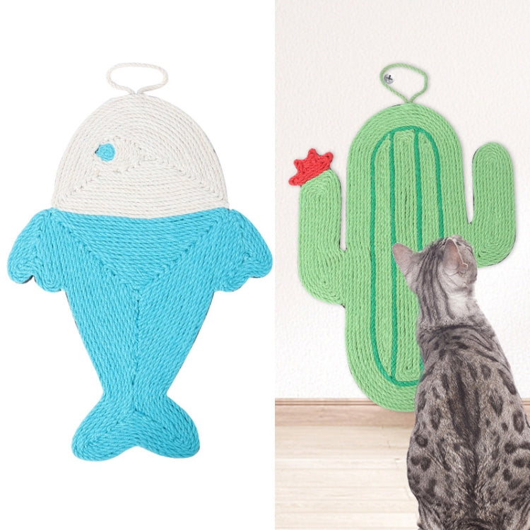 Non-slip and Moisture-proof Scratch Resistant Sisal Cat Scratch Pad, Small Fish, Cactus, Avocado