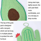 Non-slip and Moisture-proof Scratch Resistant Sisal Cat Scratch Pad, Small Fish, Cactus, Avocado
