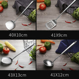 304 Stainless Steel Kitchen Equipment Thickened Hollow Handle Cooking Tool, Style:, Spatula, Soup Spoon, Slotted Spoon, Slotted Shovel