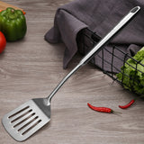 304 Stainless Steel Kitchen Equipment Thickened Hollow Handle Cooking Tool, Style:, Spatula, Soup Spoon, Slotted Spoon, Slotted Shovel Slotted Shovel