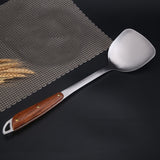 304 Stainless Steel Wooden Handle Kitchenware Home Kitchen Equipment, Style:, Fried Spatula, Soup Spoon, Slotted Shovel, Slotted Spoon Fried Spatula